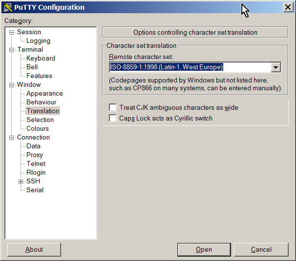 Putty Config